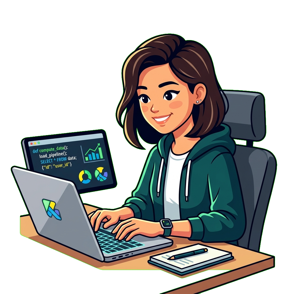 Female programmer typing on laptop